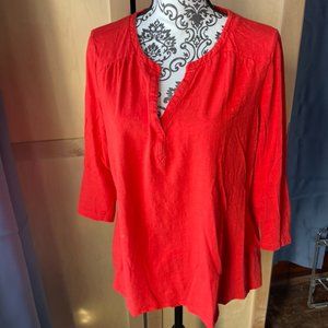 Boden Red 3/4 Sleeve Tee, Size L
